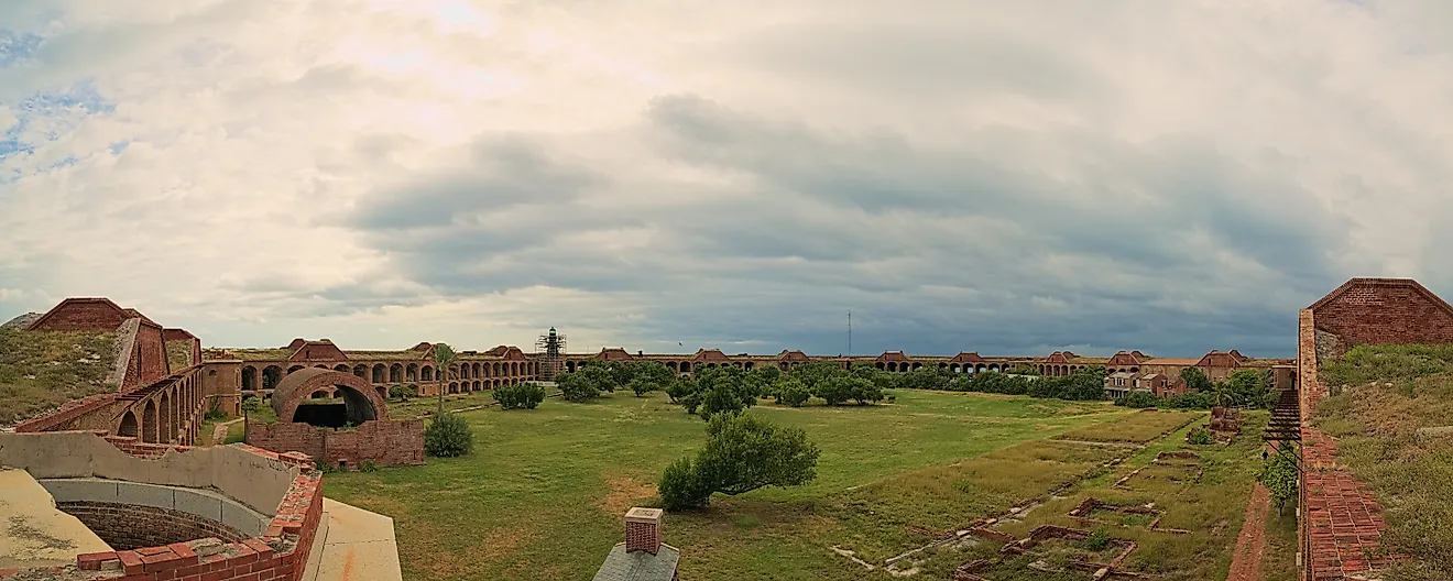The courtyard of Fort Jefferson, Florida. Image by By Daniel Kraft - Own work, CC BY-SA 3.0, via Wikimedia Commons.