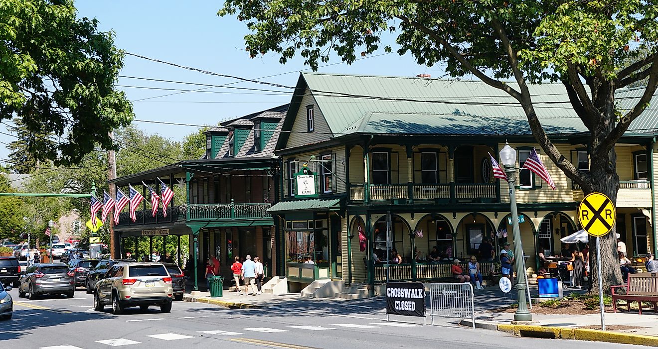 Lititz, Pennsylvania: The street view of the historic Parkview Hotel, Editorial credit: Khairil Azhar Junos / Shutterstock.com