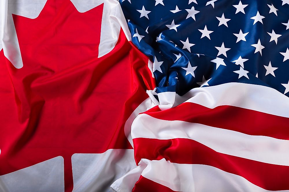 "Canadian" and "American" are both examples of demonyms.