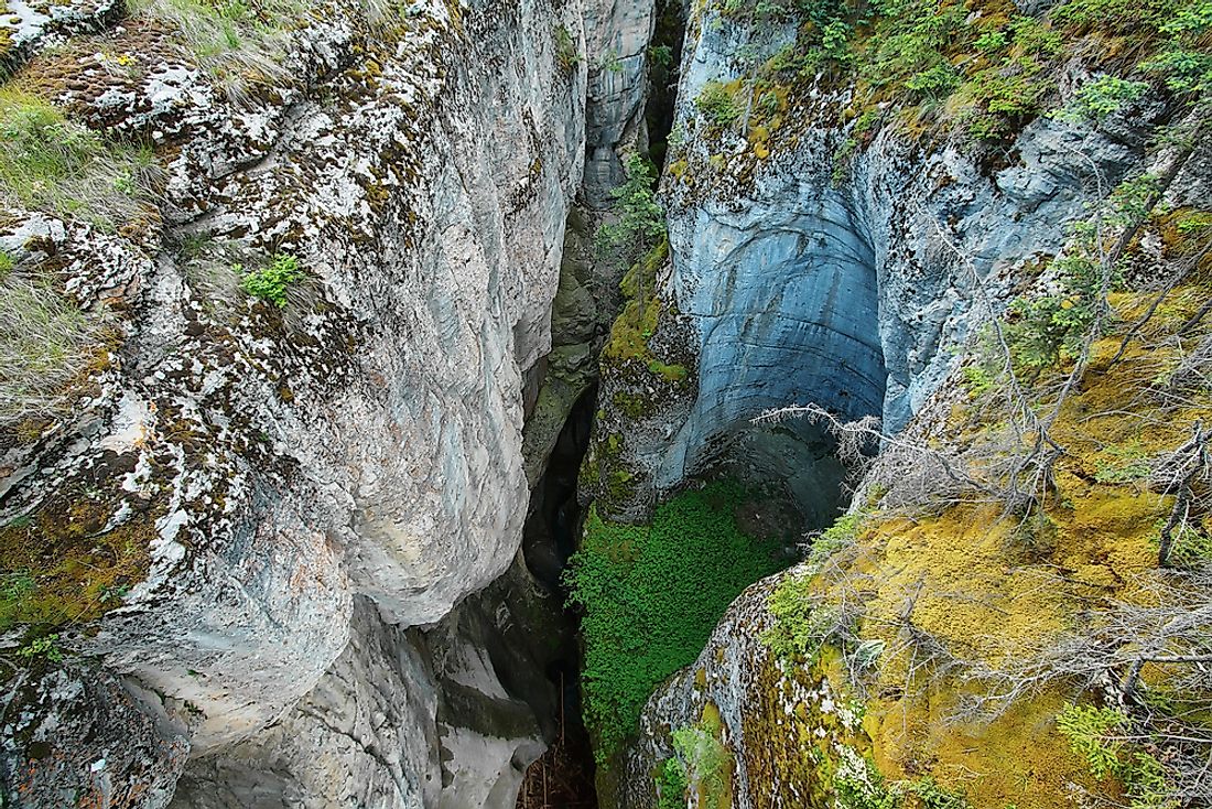 A canyon in Jasper, Alberta. 