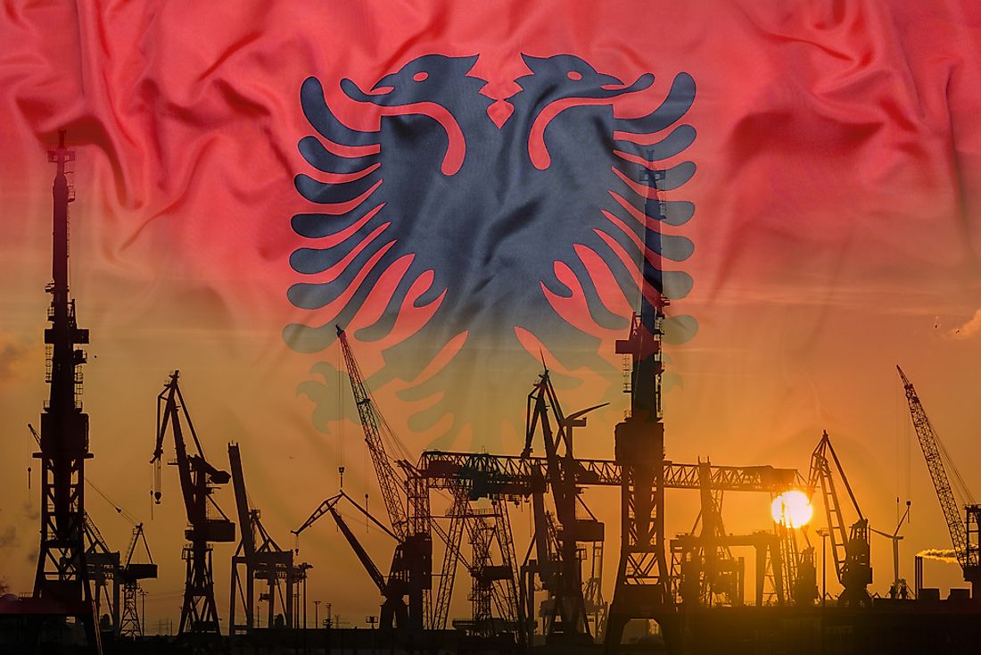 In 2016, the industrial sector accounted for 14.9% of Albania's GDP.