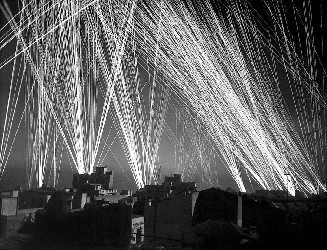 Defensive fire in an Allied air raid in November 1942 during the WW2 Operation Torch invasion in Northern Africa.