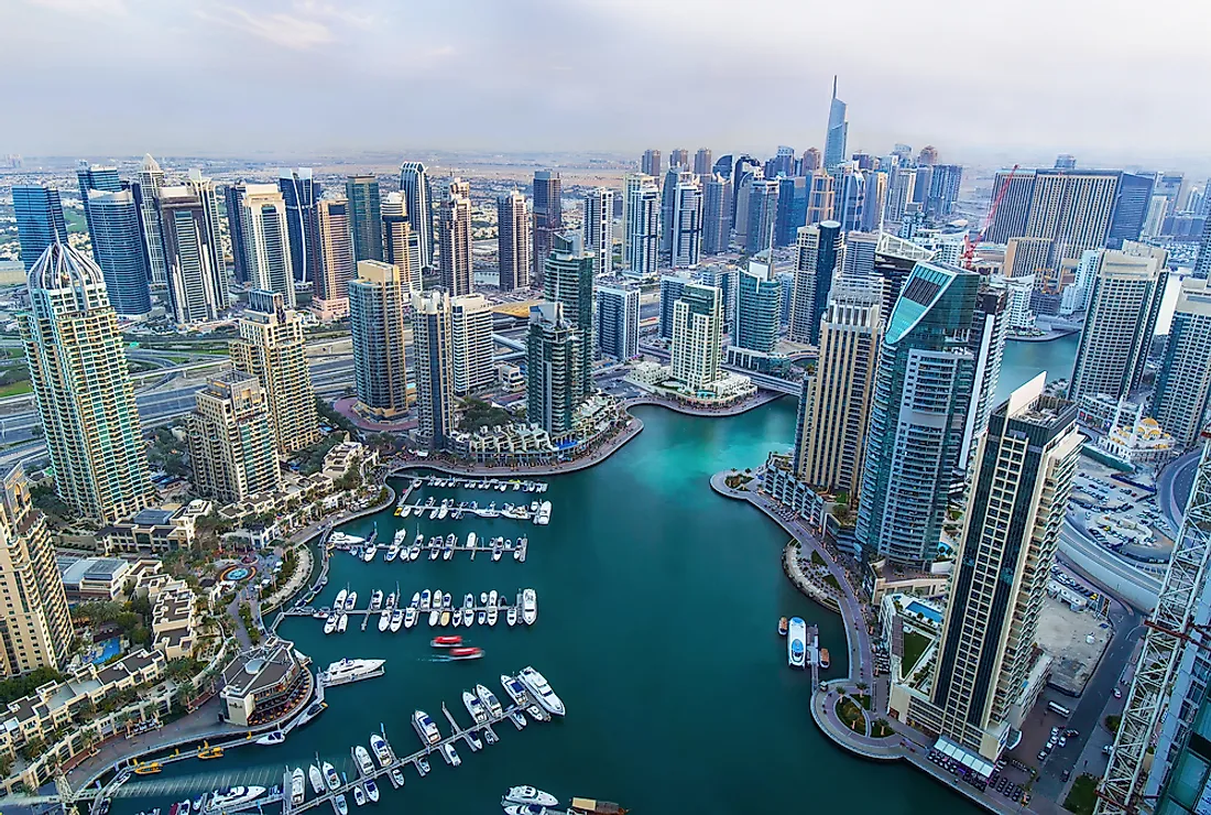 A view of the skyscrapers of Dubai. 