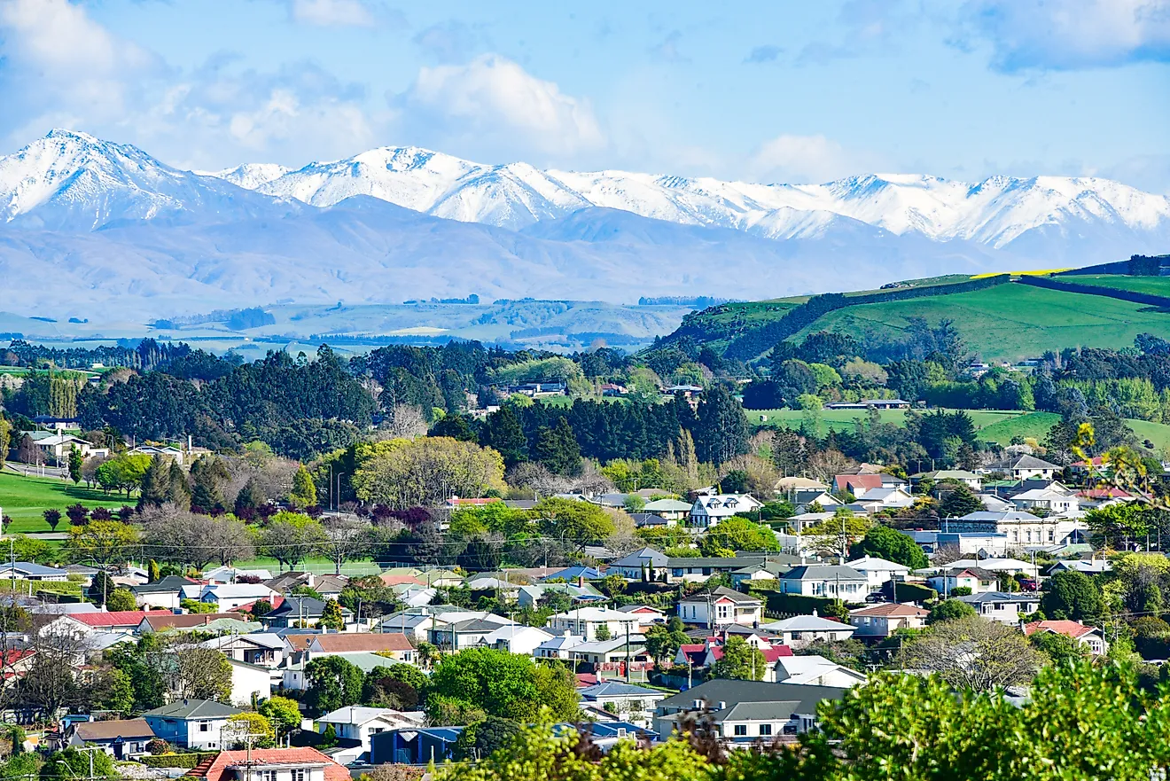 Aerial view of Oamaru, New Zealand.