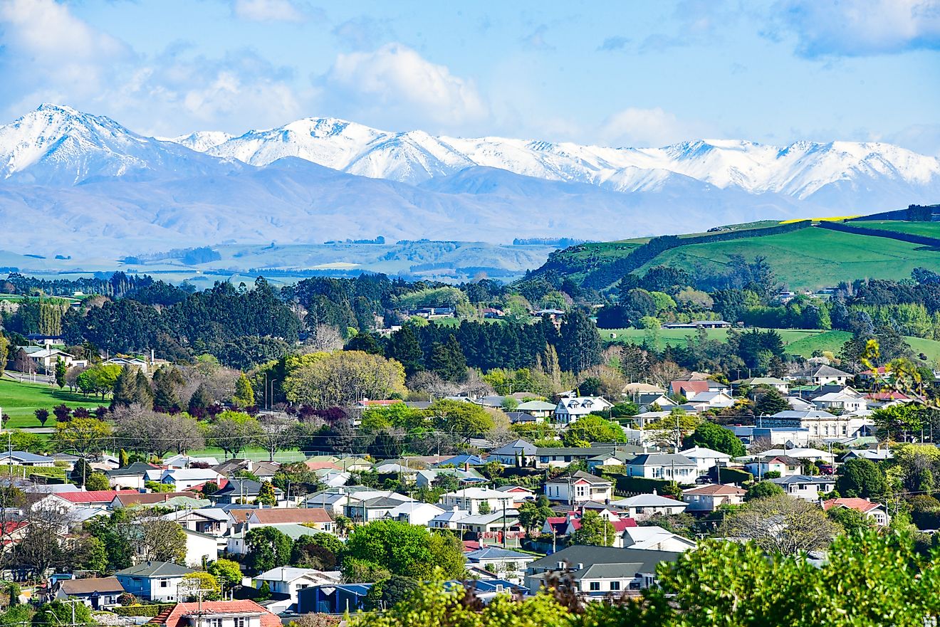 Aerial view of Oamaru, New Zealand.