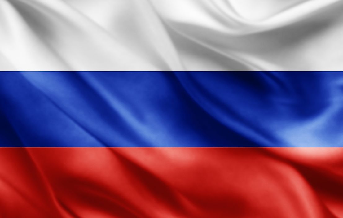 The flag of Russia.