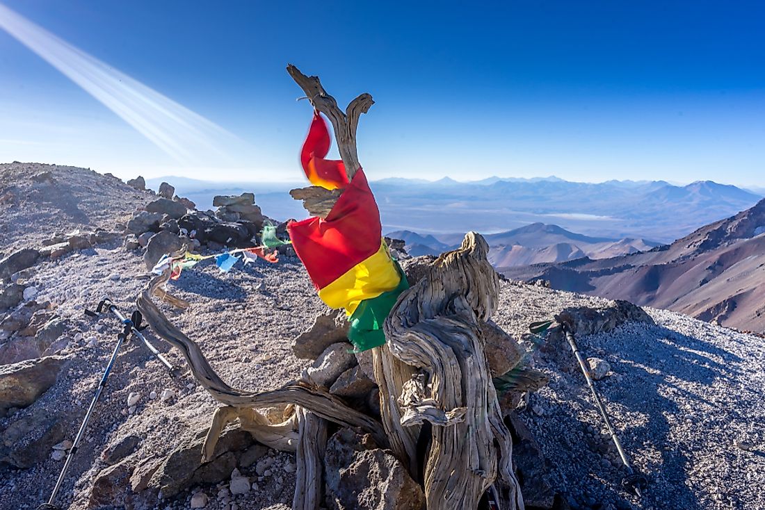 The mountainous border between Bolivia and Chile. 