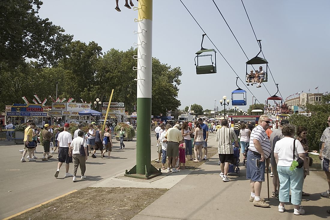 People at the State Fair in Des Moines, Iowa. Editorial credit: Joseph Sohm / Shutterstock.com. 