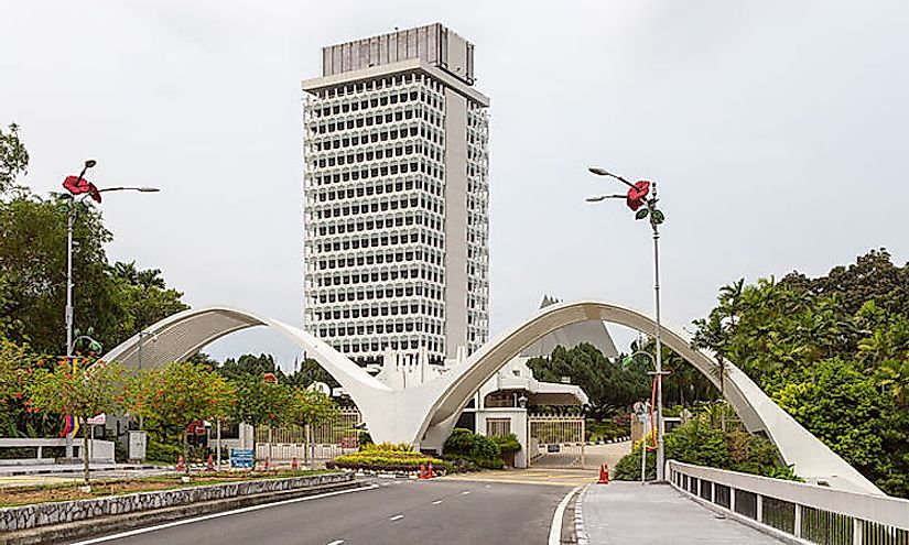 The Malaysian Parliament building in the distance in Kuala Lumpur, Malaysia.