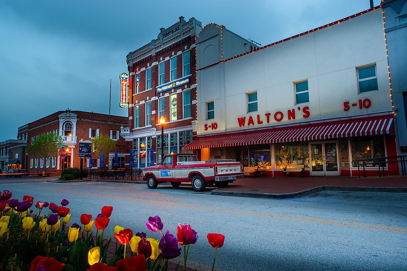 Walton's Five and Dime in Bentonville, Arkansas. Editorial credit: RozenskiP / Shutterstock.com