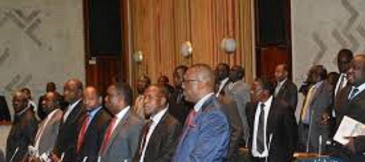 Zambian Parliament members convene during a 2015 budget meeting to discuss navigating out of a prospective debt crisis.