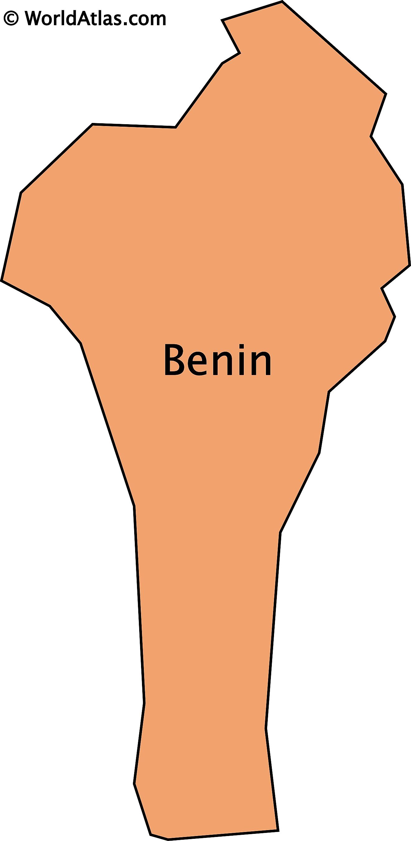 Mapa de contorno de Benin