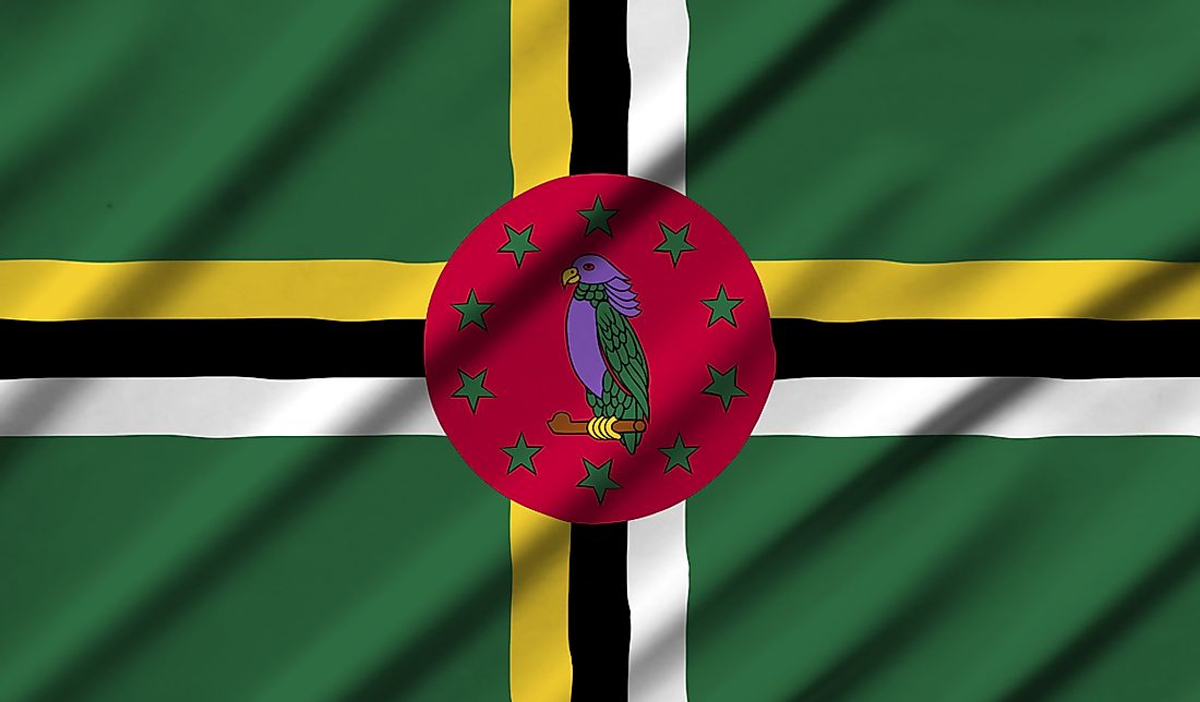 The flag of Dominica. 