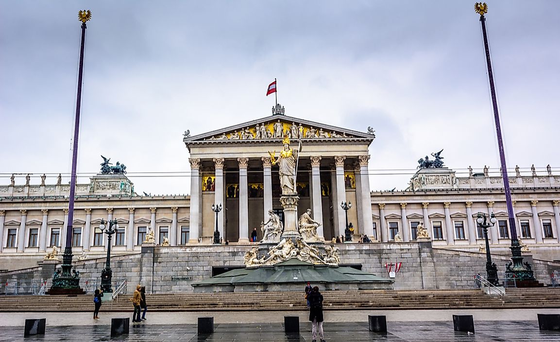 The Austrian Parliament Building in Vienna.