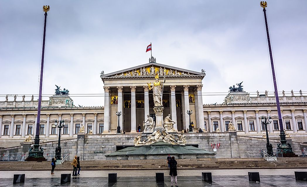 The Austrian Parliament Building in Vienna.