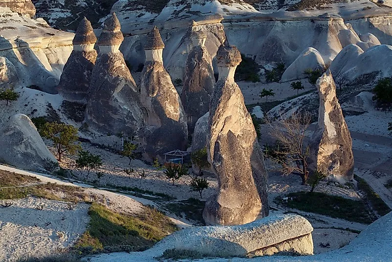 Unique fairy chimney hoodoos in Cappadocia in Turkey.