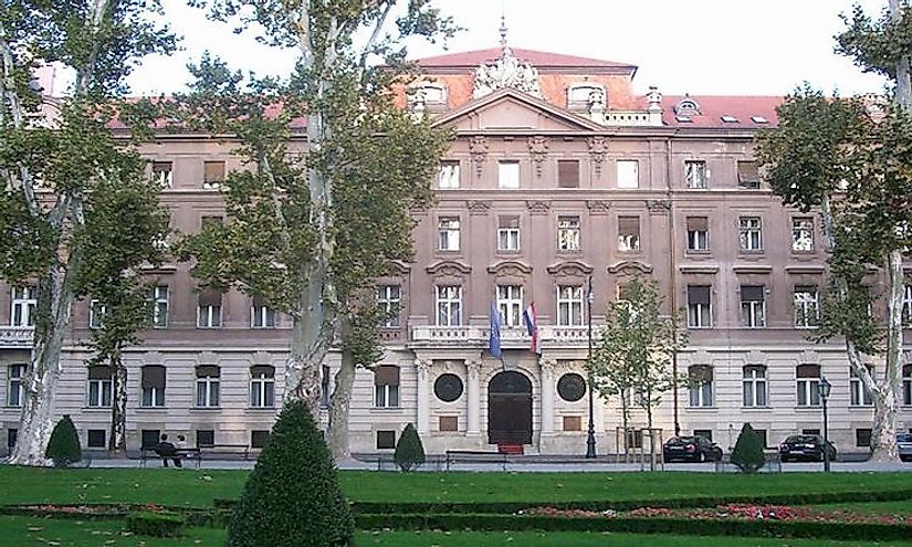 Palace of the Ministry of Foreign and European Affairs on Nikola Šubić Zrinski Square in Zagreb.