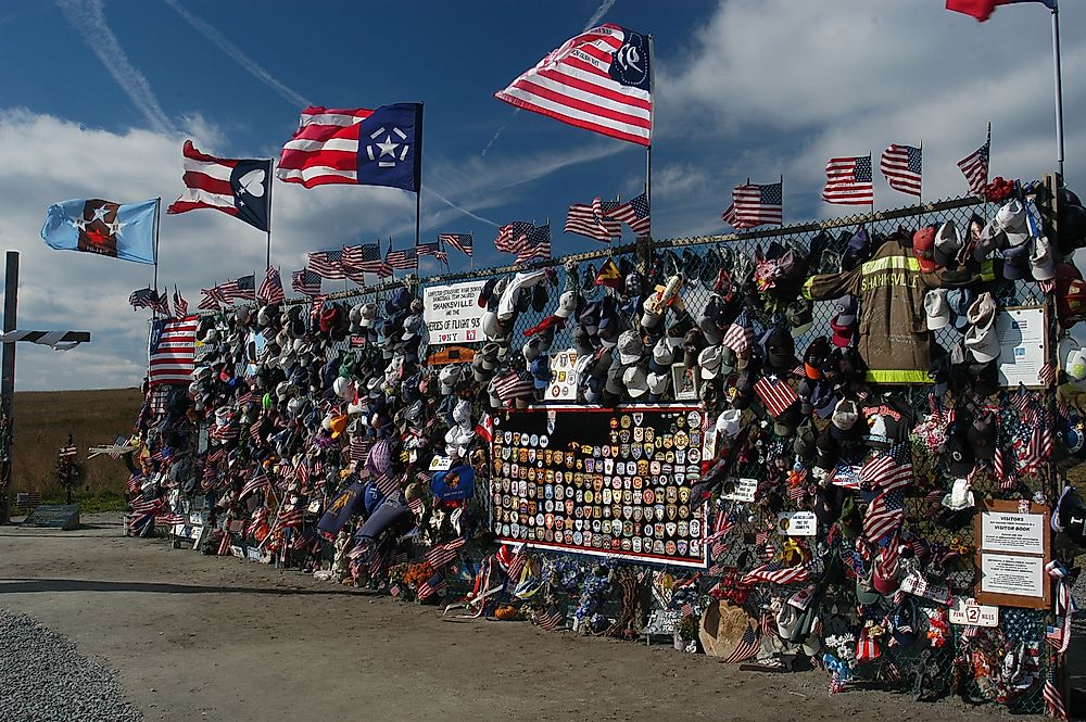 A memorial to Flight 93 in Shanksville, PA, USA. The crash was a part of the 9/11 attacks of terror, in which Al Qaeda targeted the United States of America.