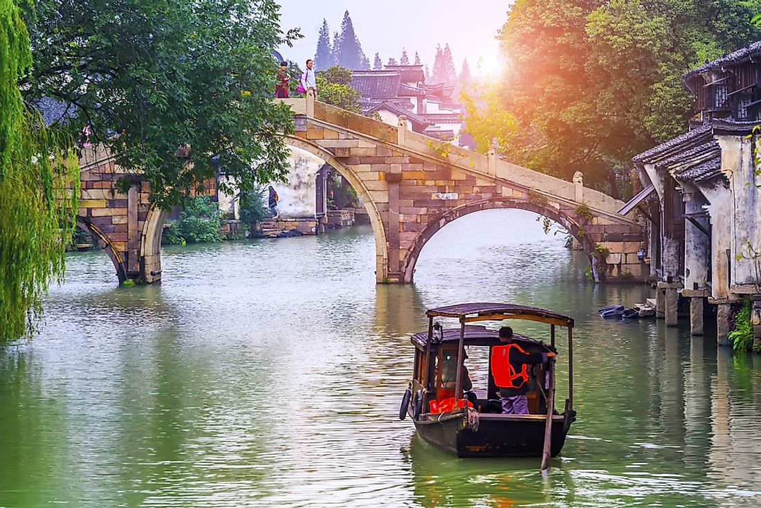 Wuzhen Water Town is located just outside of Hangzhou, and is a popular tourist destination. 
