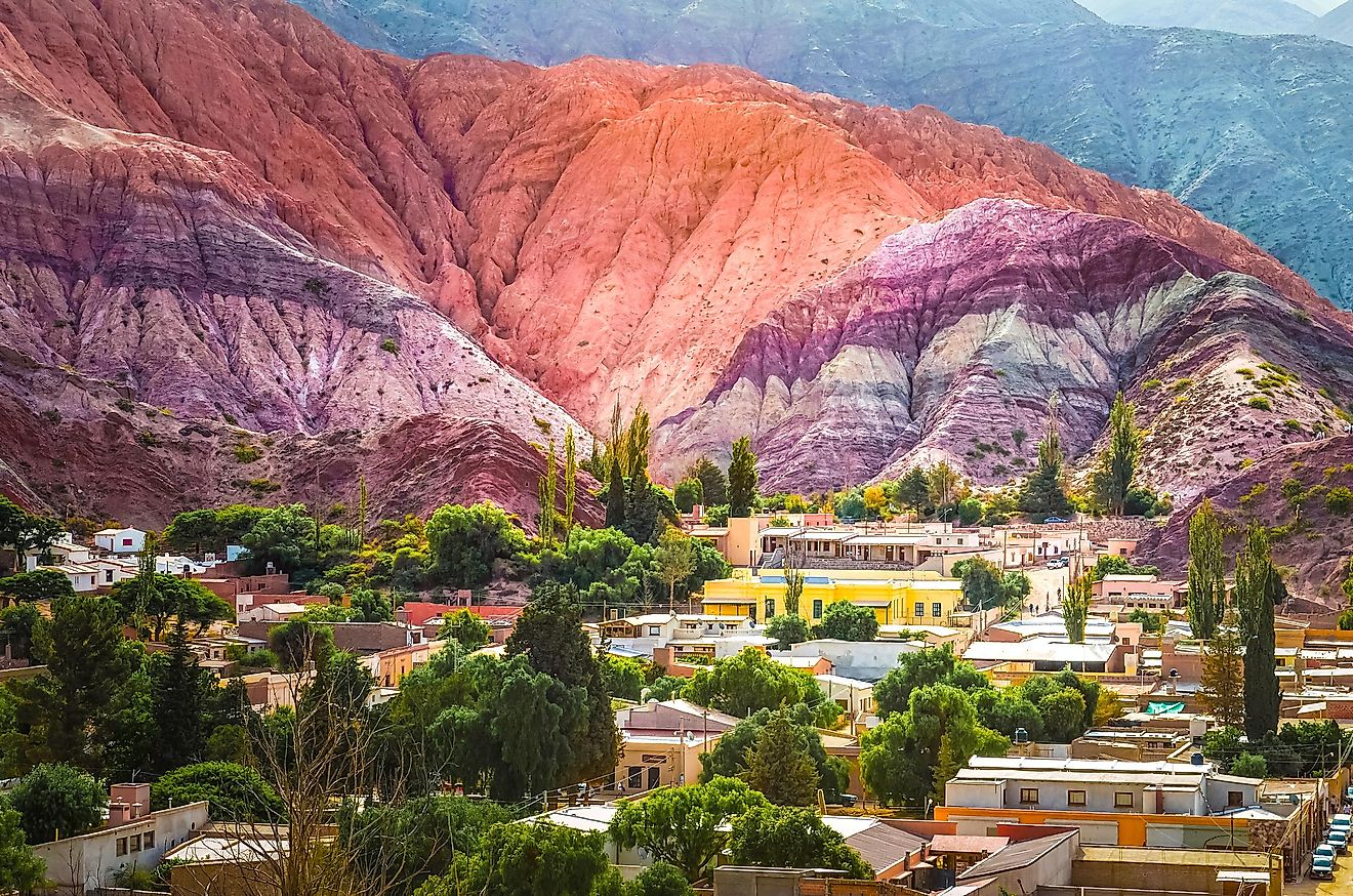 Colored landscape in Purmamarca, Jujuy Argentina