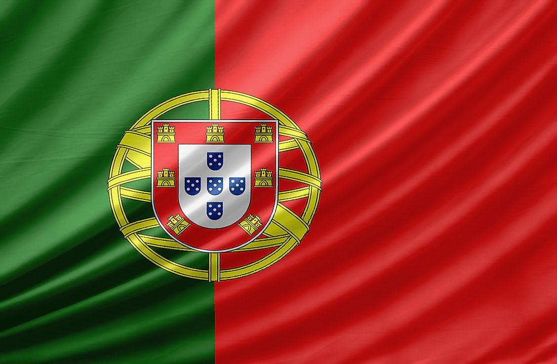 The flag of Portugal.