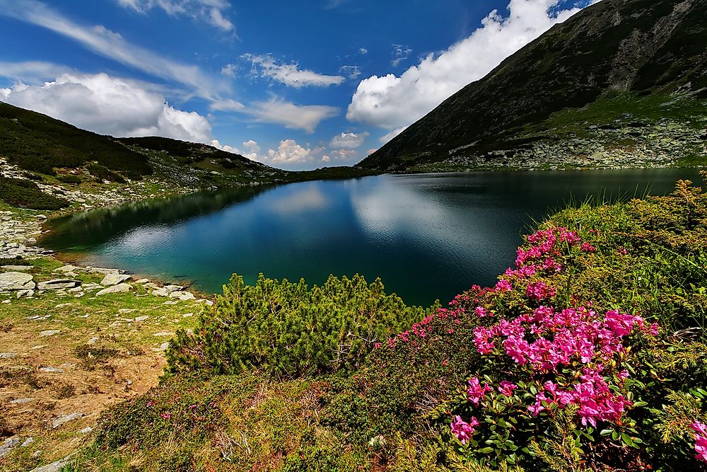 The mountainous landscape of Retezat National Park.