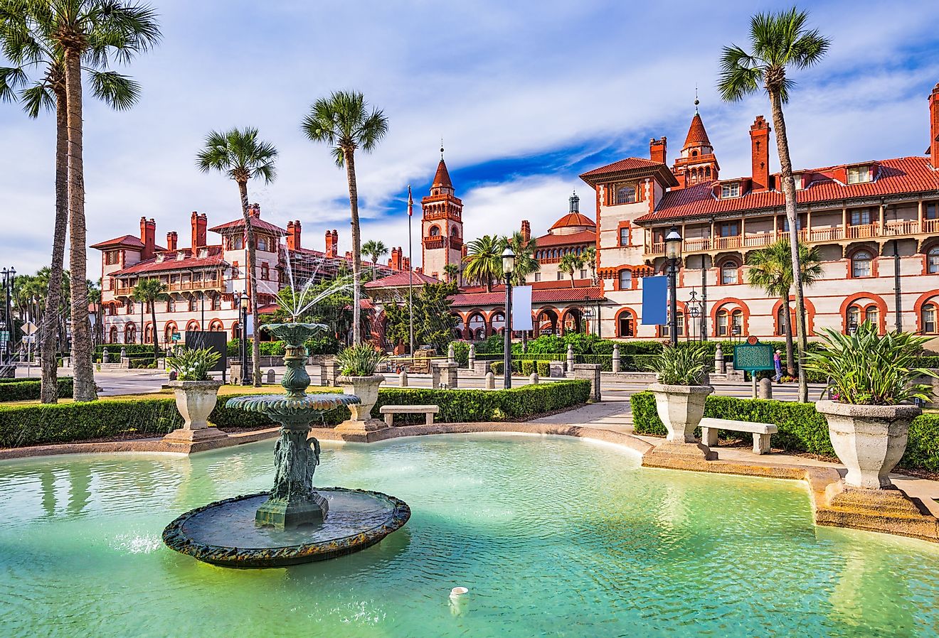 St. Augustine, Florida, town square and fountain.