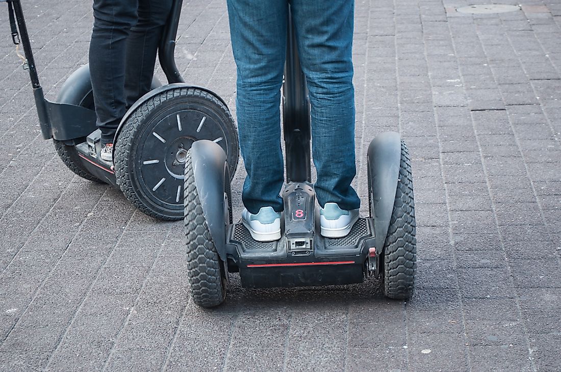 Segways in use. 