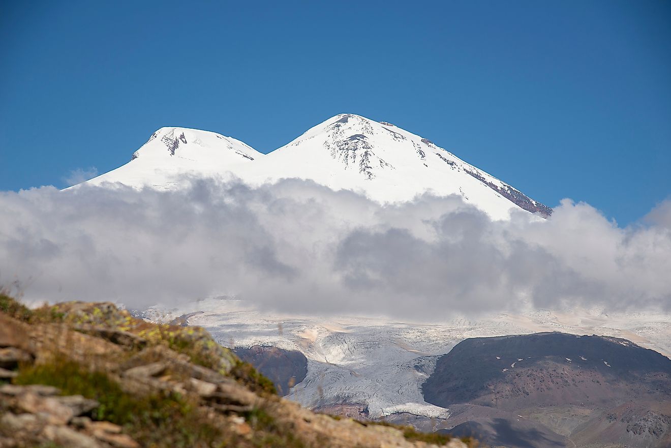 View of Mt Elbrus from Mount Cheget. Caucasus, Russian Federation. Image credit: Photo_Olivia/Shutterstock.com