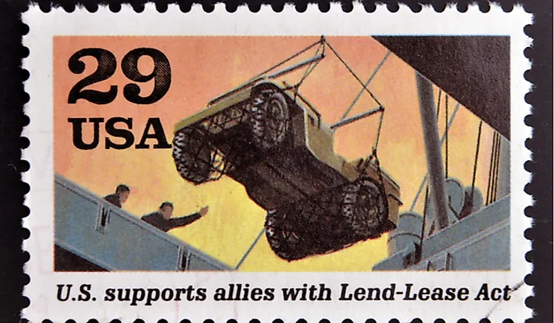 A WWII-era stamp. Editorial credit: neftali / Shutterstock.com. 