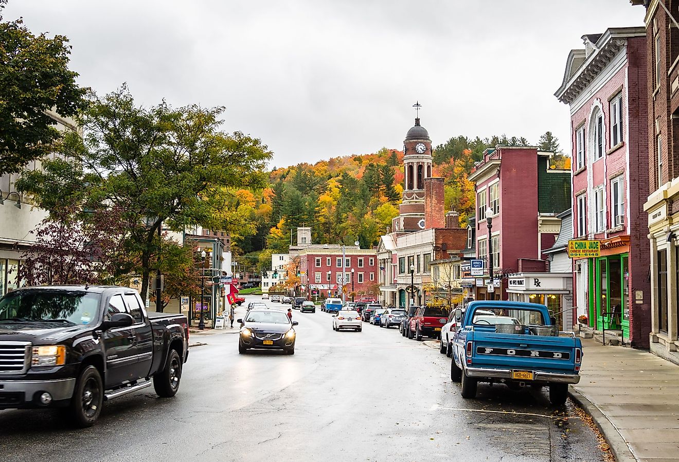 Main Street, Saranac Lake. 186 buildings in the village are listed on the National Register of Historic Places. Image credit Albert Pego via Shutterstock.