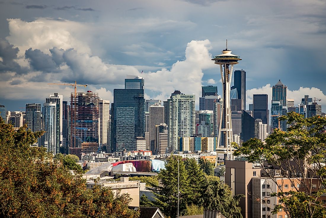 The skyline of Seattle, Washington. 