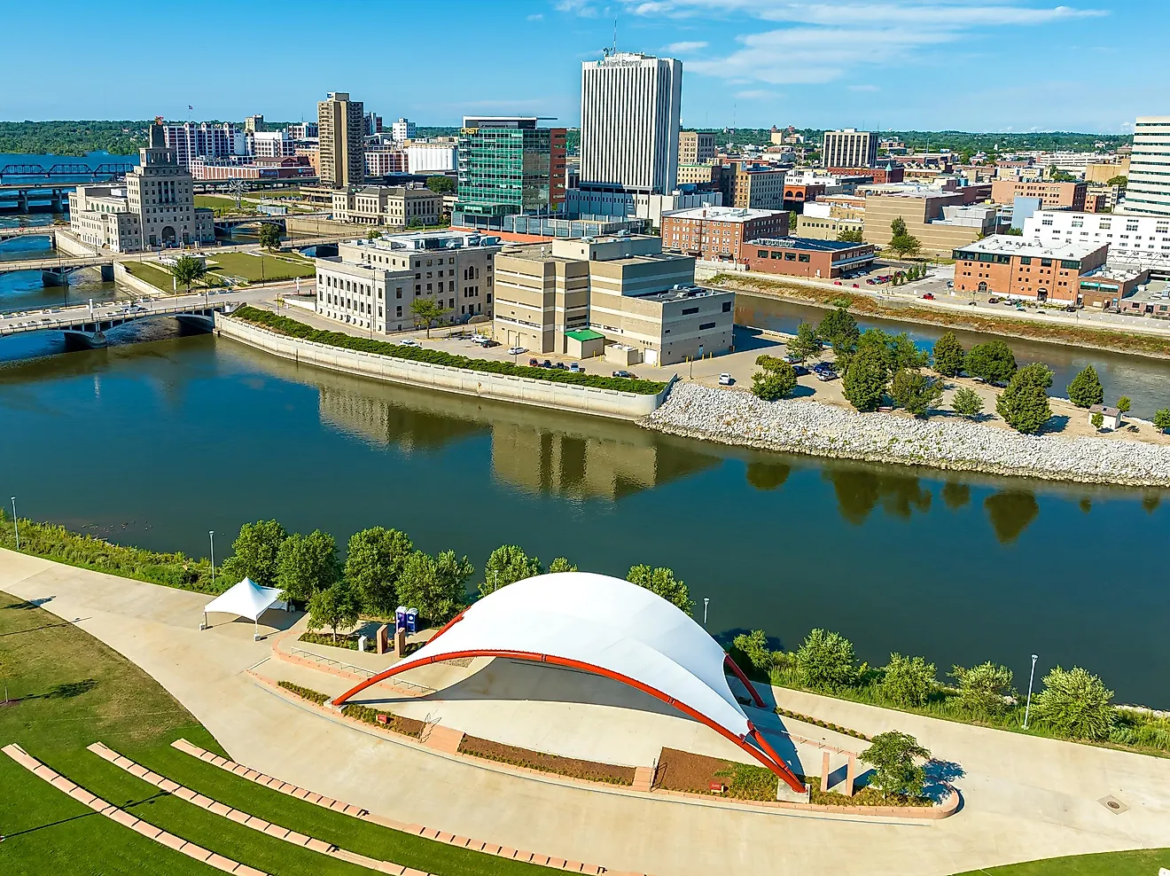 View of downtown Cedar Rapids, Iowa.