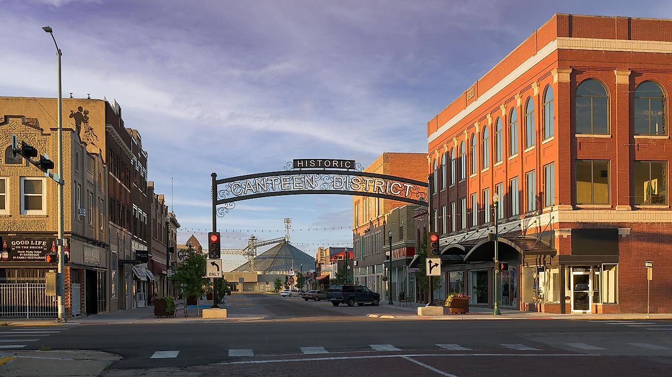 Historic Canteen District in downtown North Platte, Nebraska. Editorial credit: Nagel Photography / Shutterstock.com