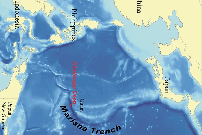 deep ocean trenches map