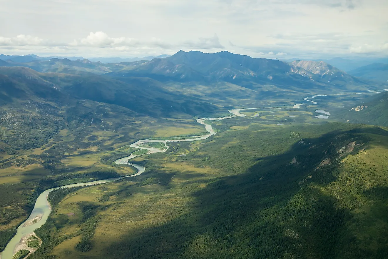 Landscape view of Gates of the Arctic National Park. 