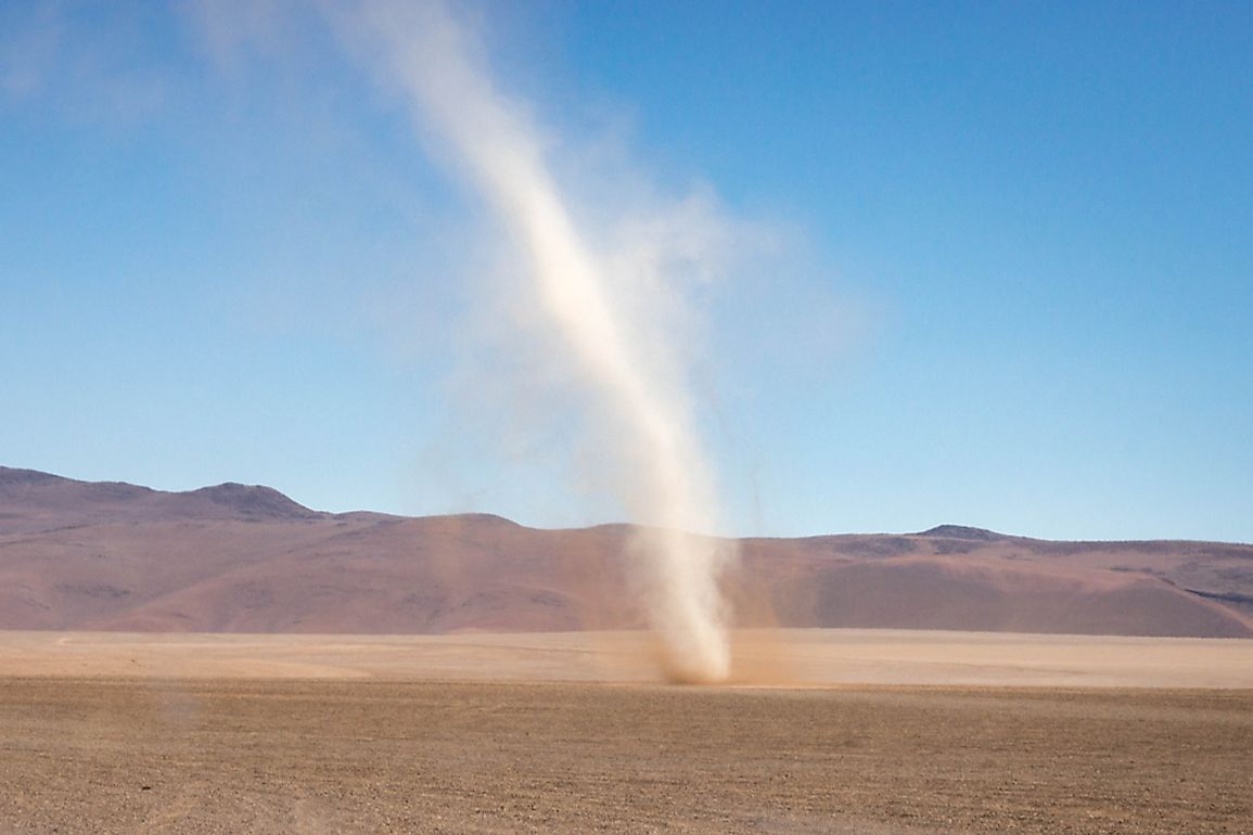 Dust devil in the Atacama Desert.