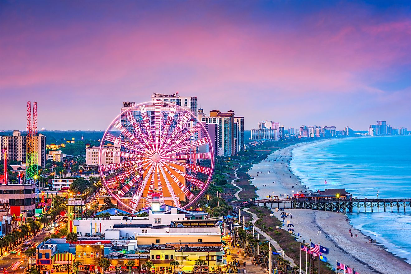Aerial view of Myrtle Beach, South Carolina.