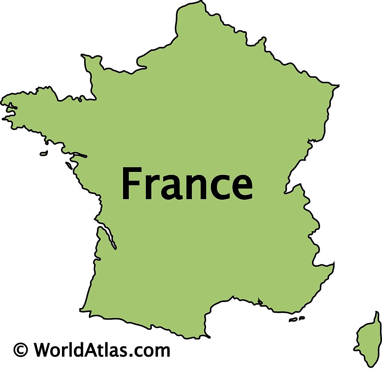 Outline Map of France