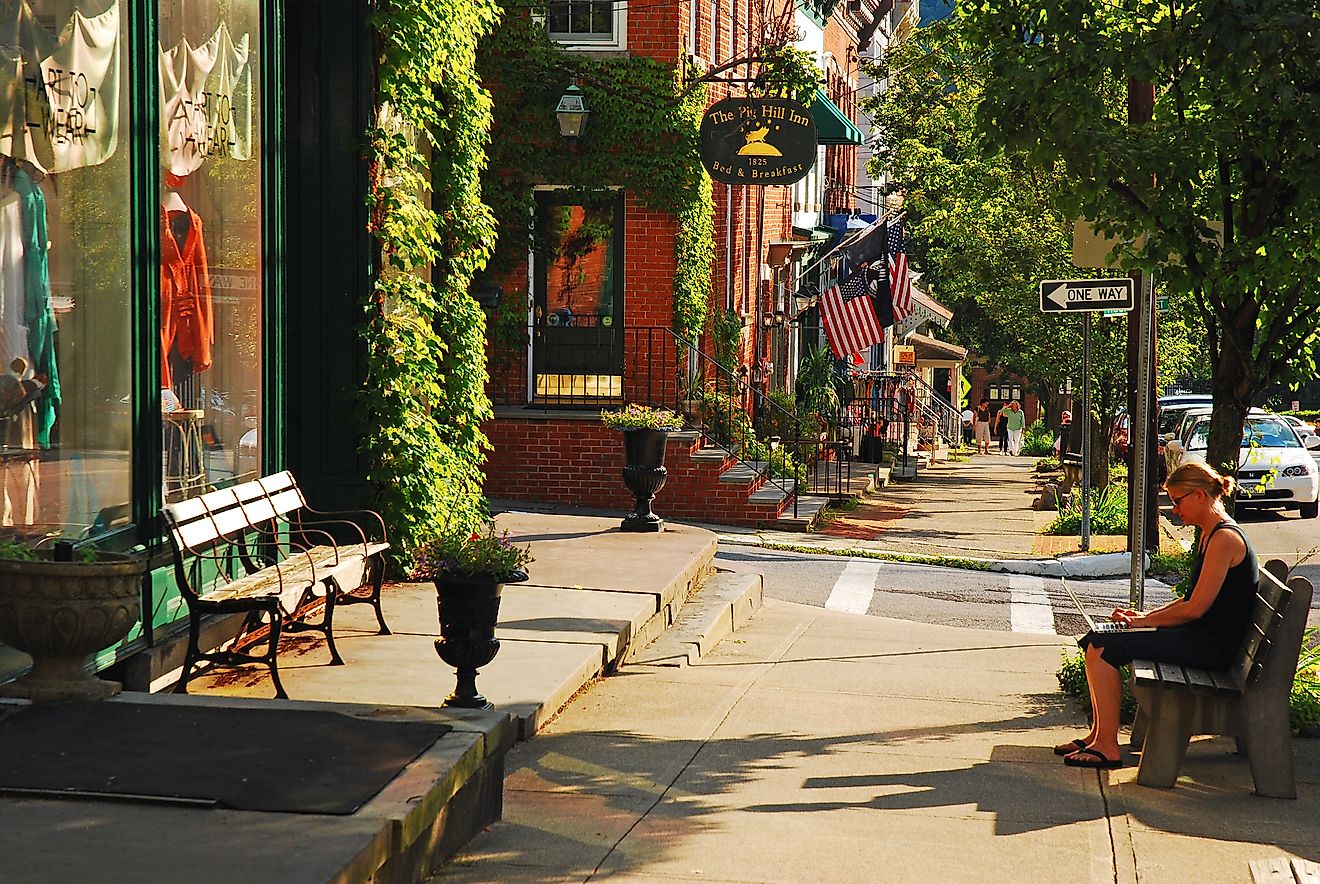 Shops and inns in Cold Spring, New York.