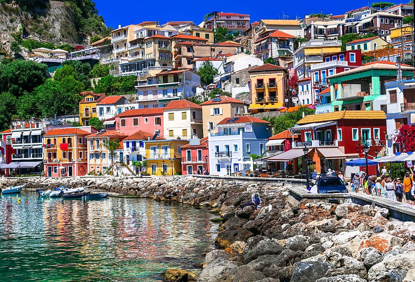 The beautiful, colorful coastal town of Parga, Greece.