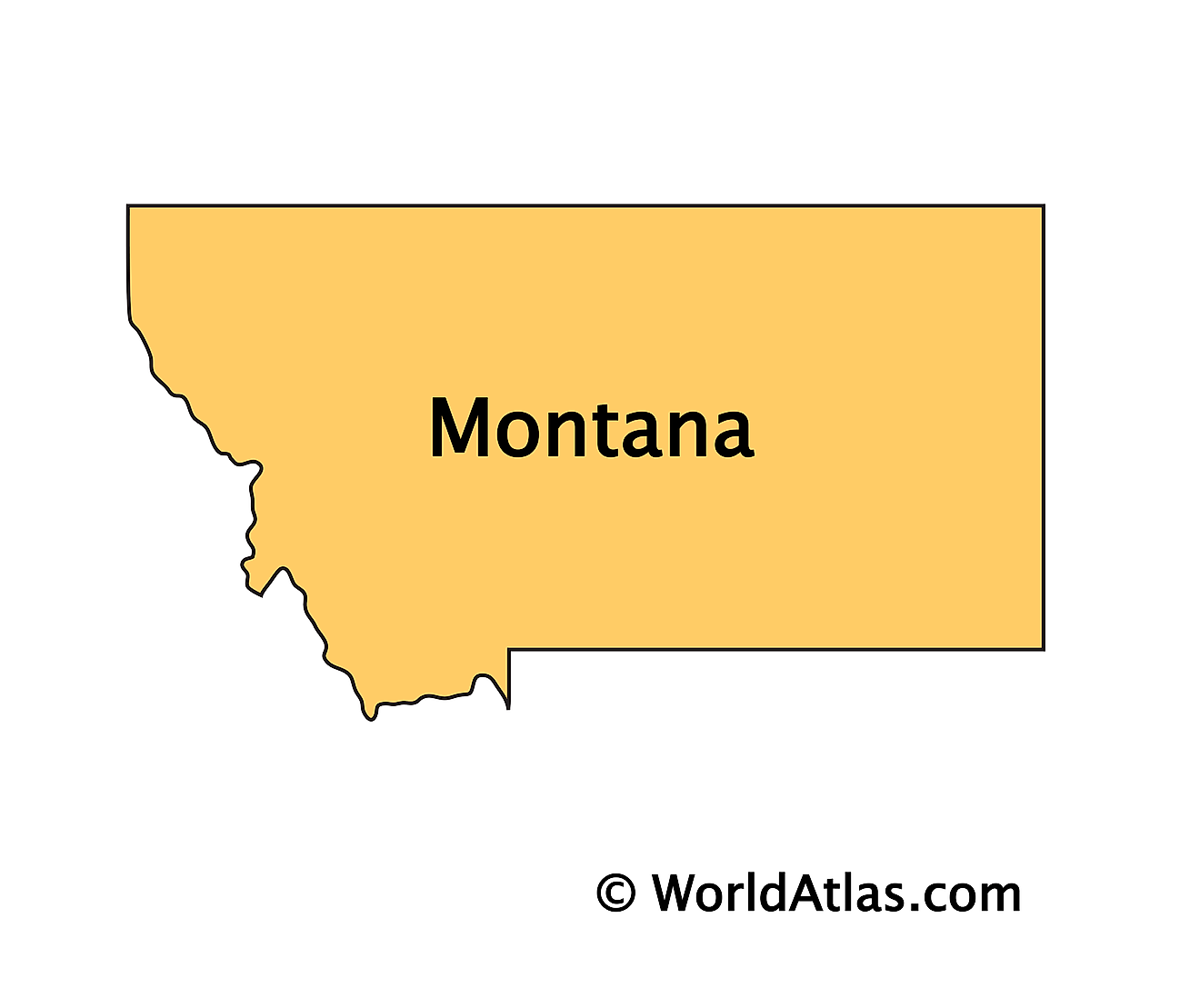 Outline Map of Montana