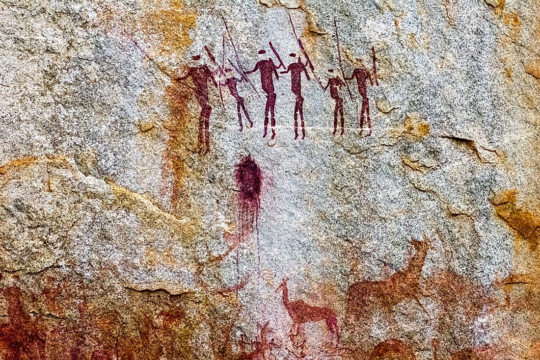 Hunter-gatherer rock paintings. 