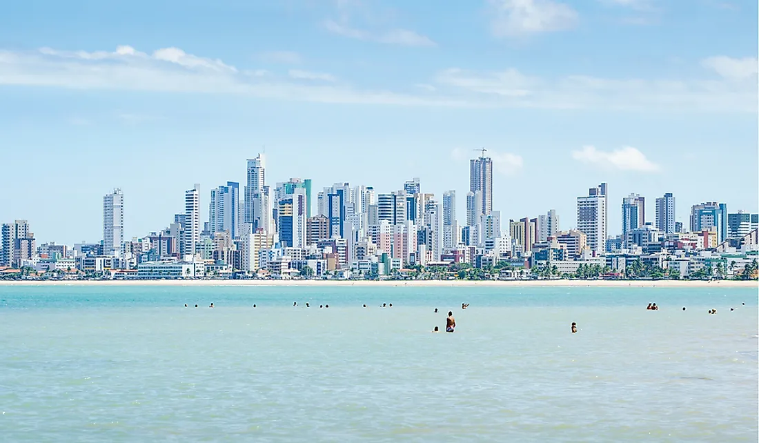 The João Pessoa skyline along the Atlantic coast.