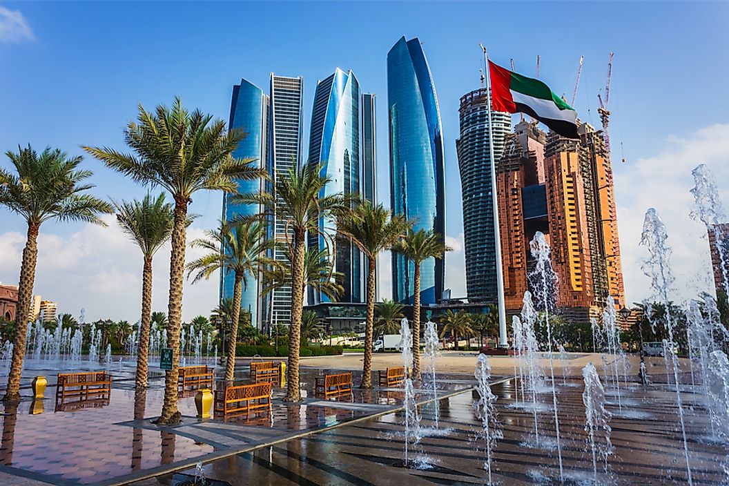 The Etihad Towers in Abu Dhabi, United Arab Emirates.
