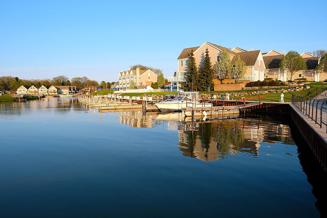 Marina on Lake Huron at Port Austin, Michigan.