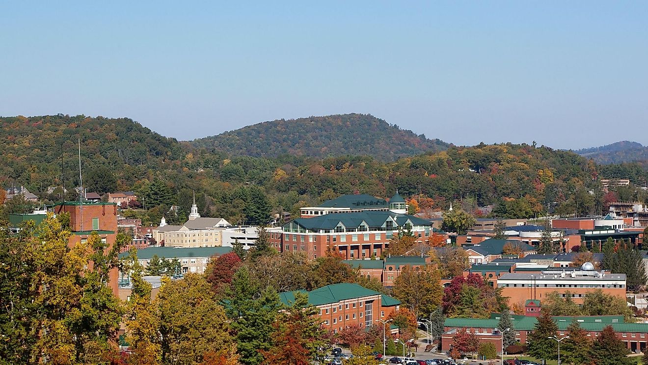 View on Appalachian state university campus in Boone