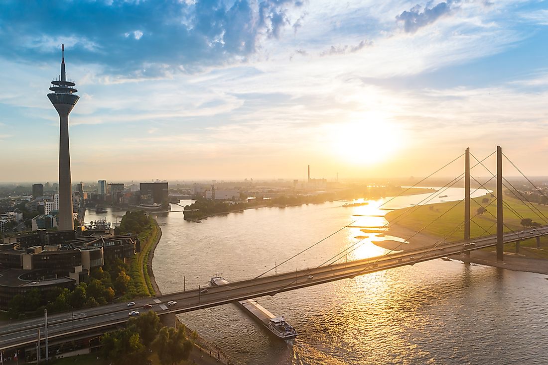 The skyline of Dusseldorf, Germany. 