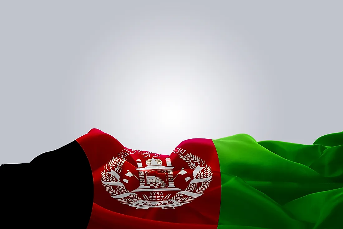 The flag of Afghanistan. 