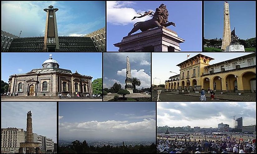 The important sites and symbols of Addis Ababa, the biggest city in Ethiopia.